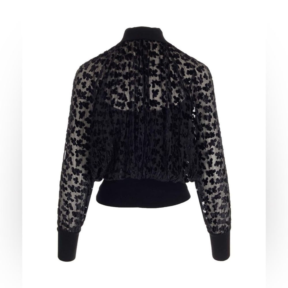 Tory Burch Black Devorè Velvet Top - Picture 2 of 8